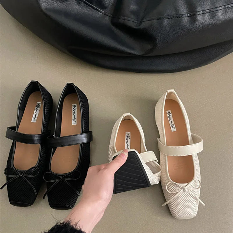 LIZAKOSHT  -  Spring New Brand Women Flat Shoes Fashion Round Toe Ladies Mary Jane Shoes Soft Flat Heel Outdoor Dress Boat Shoe New Woman