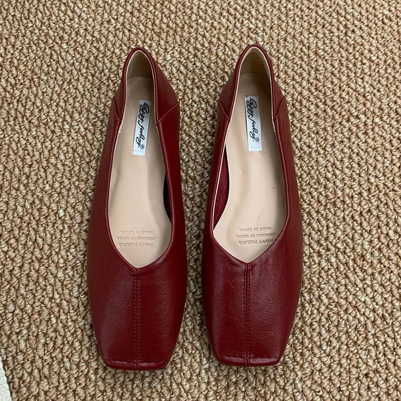 LIZAKOSHT  -  Spring New Brand Women Flat Shoes Fashion Round Toe Shallow Slip oN Ballerinas Shoes Soft Low Heel Boat Shoes New Woman Shoes