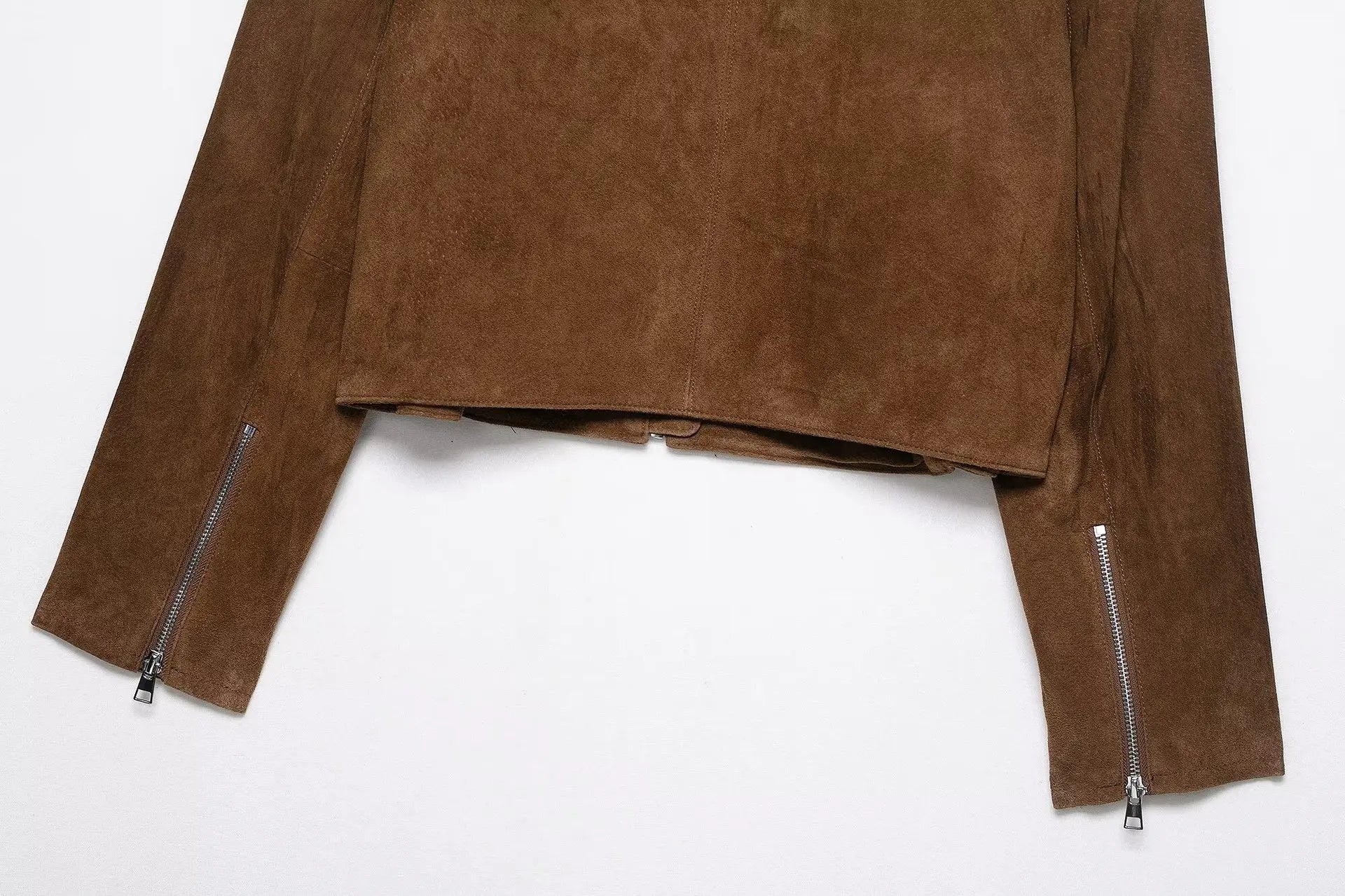 LIZAKOSHT  -  Fashion Suede Short Jackets Women Vintage Lapel Zippers Long Sleeve Pocket Jacket Coat 2025 New Autumn Winter Casual Streetwear