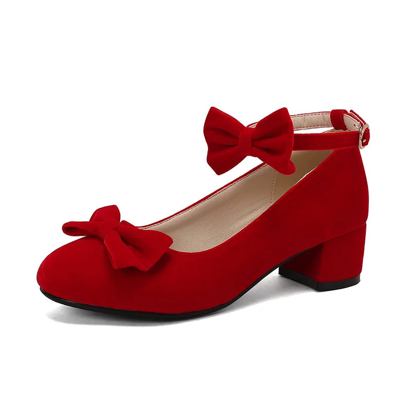 LIZAKOSHT  -  Shallow Mouth Slip On Woman Sexy High Heels Shoes Lace-Up Chunky Sandals Branded Pumps Footwear Round Toe Slip-On Crossdressers