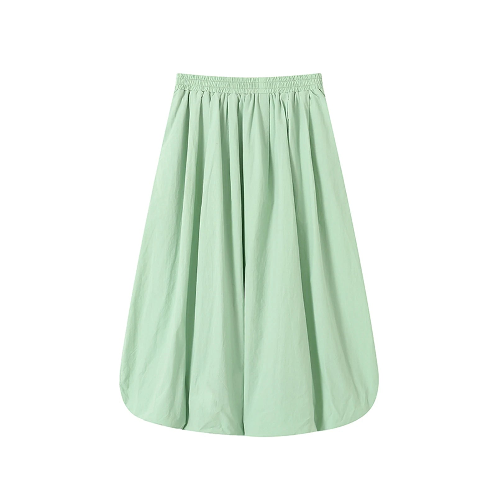 LIZAKOSHT  -  Long Skirt Women Elegant Solid Elastic Waist A-line Vintage Korean Fashion Loose Balloon Maxi Skirt Casual Y2K Streetwear