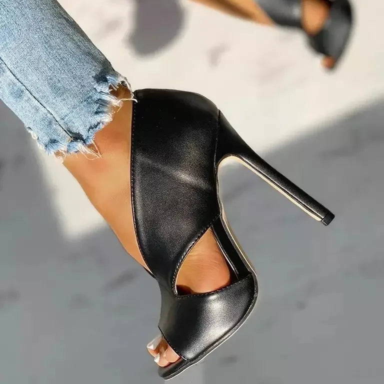 LIZAKOSHT  -  Summer Thin Heels Peep Toe Women's Sandals High Heels Shoes