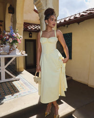 Lizakosht Women Summer Carmen Tangerine Bustier Sundress Strappy Maxi Dress
