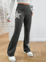 LIZAKOSHT  -  Spring Autumn Women Y2k Vintage Pants Star Pattern Printed Straight Leg Long Pant Casual Trousers Female Casual Sweatpant
