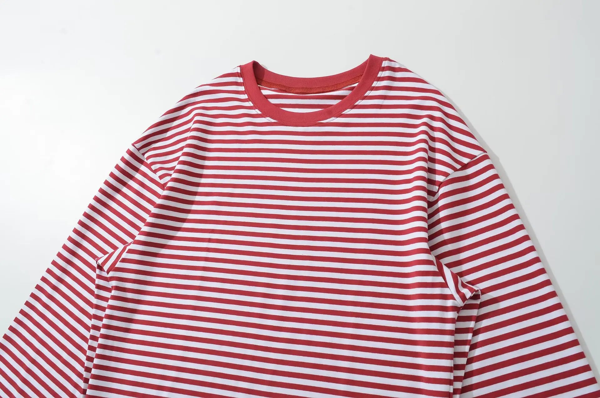 LIZAKOSHT  -  Women Casual Striped Long Sleeve Cotton Tops Autumn O-neck Patchwork Loose T-shirt High Street Female Vintage Tops New