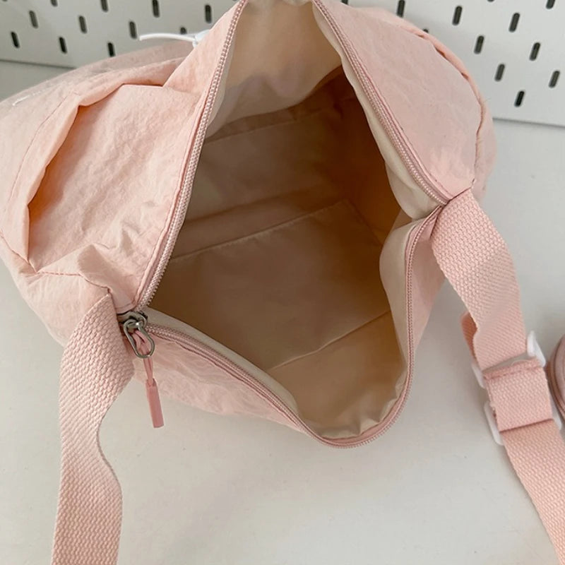 LIZAKOSHT  -  Japan Style Women Crossbody Bag New Casual Nylon Letter Composite Bag Simple Large Capacity Canvas Single Shoulder Tote Bag
