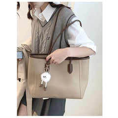 LIZAKOSHT  -  Vintage Brown Large Capacity Handbag Women New Trendy Leather Casual Shoulder Bags Ladies Versatile Handbags Female