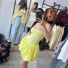 LIZAKOSHT  -  Spring Slim Temperament Dress Sexy Perspective Sling Hip Women's Short Skirt