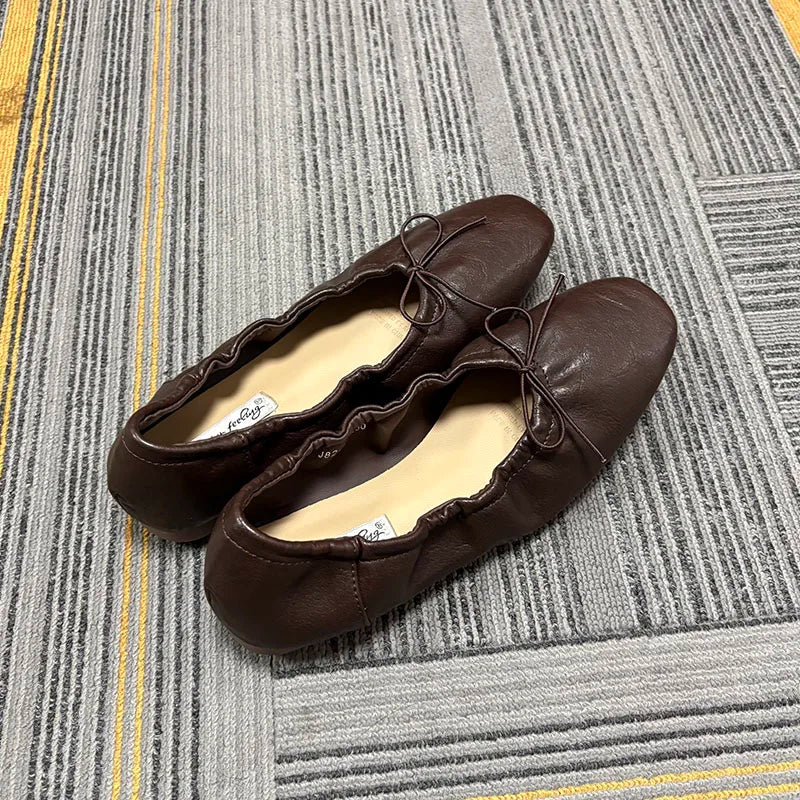 LIZAKOSHT  -  Female Slip On Ballet Butterfly-Knot Ladies Flats Shoes New In Casual Shallow Fashion Soft Dress Women Flat With Shoes
