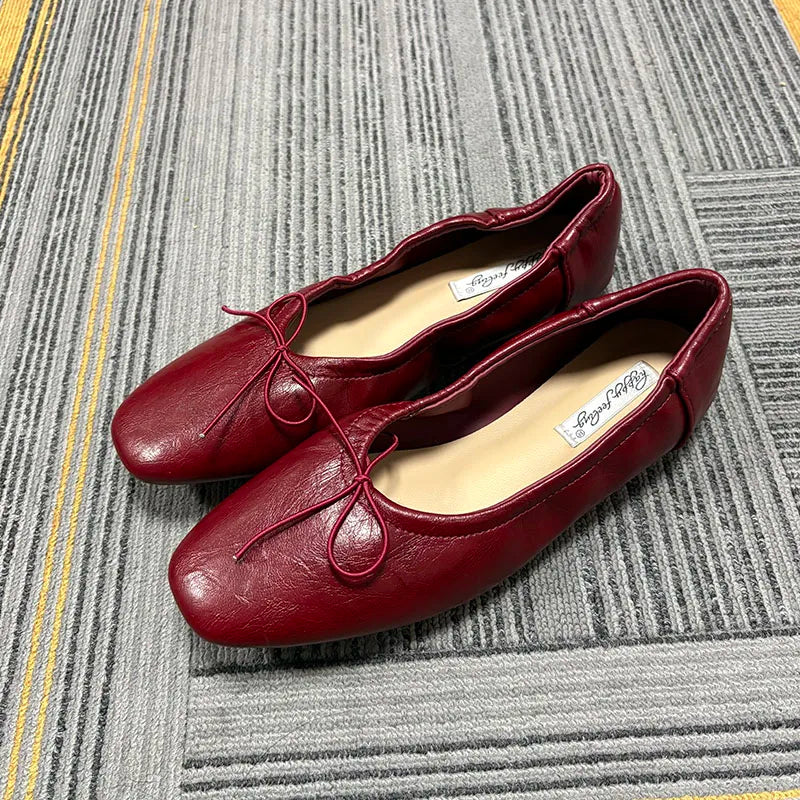 LIZAKOSHT  -  Female Slip On Ballet Butterfly-Knot Ladies Flats Shoes New In Casual Shallow Fashion Soft Dress Women Flat With Shoes