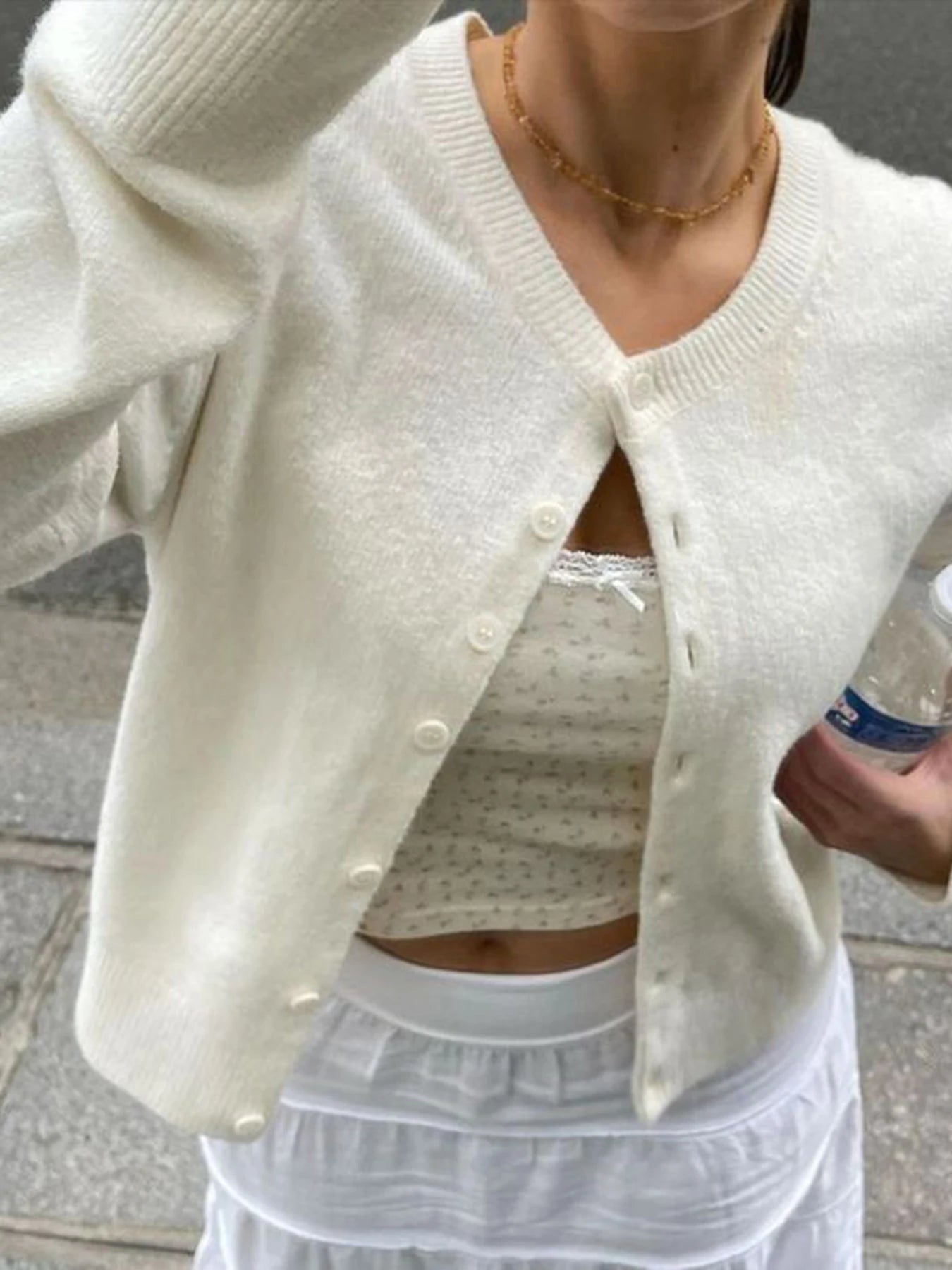 LIZAKOSHT  -  Sweater Cardigan Women Single Breasted Long Sleeve Elegant Vintage Jumper Solid Wool Knitted Autumn Winter Outwear Back