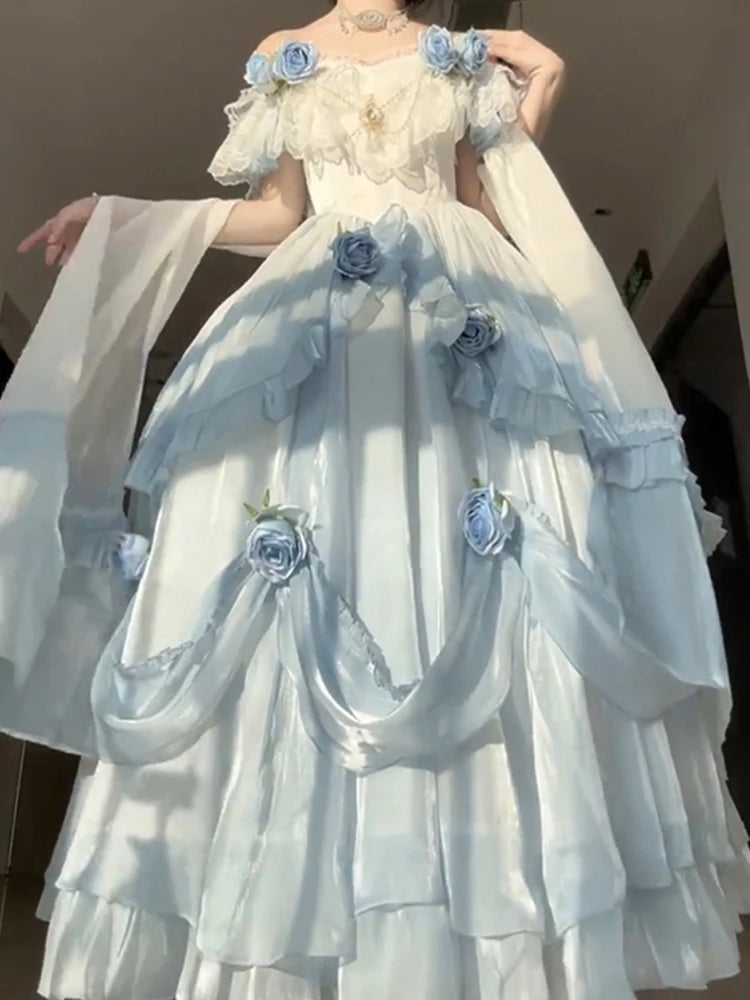 LIZAKOSHT  -  French Elegant Retro Dress Classical Elements Gradient Color Lolita Long