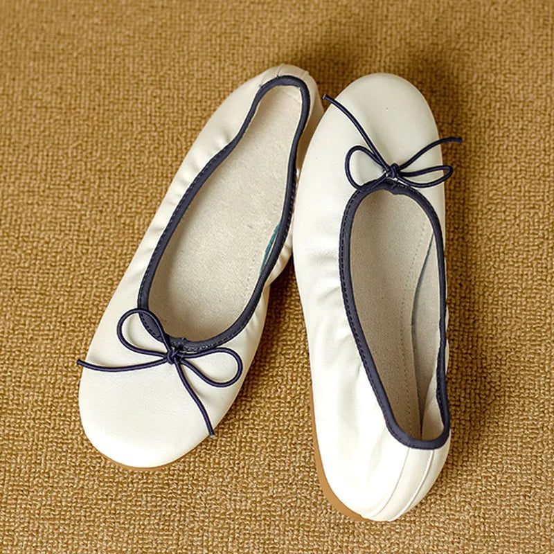LIZAKOSHT  -  Cosy Soft PU Leather Round Toe Flat Heels Woman Sandals Fashion Butterfly-kont Daily Dress Casual Shoes