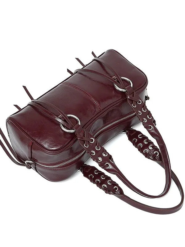 LIZAKOSHT  -  Vintage Rivet Braided Rope Handbag Women Large Capacity Motorcycle Style Bag Ladies Harajuku Hot Girl Tassel Y2k Crossbody Bags