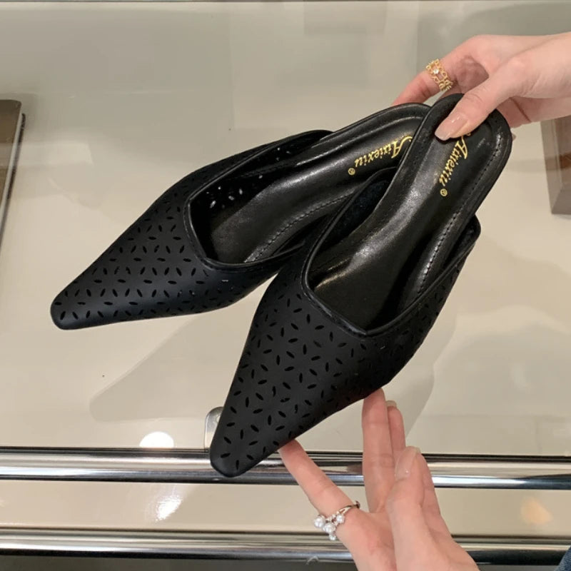 LIZAKOSHT  -  Summer New Flat Slippers for Women Hollow Comfort Soft Sole Slide Girl Non Slip Leisure Fashion Sandals Female Pantuflas Mujer
