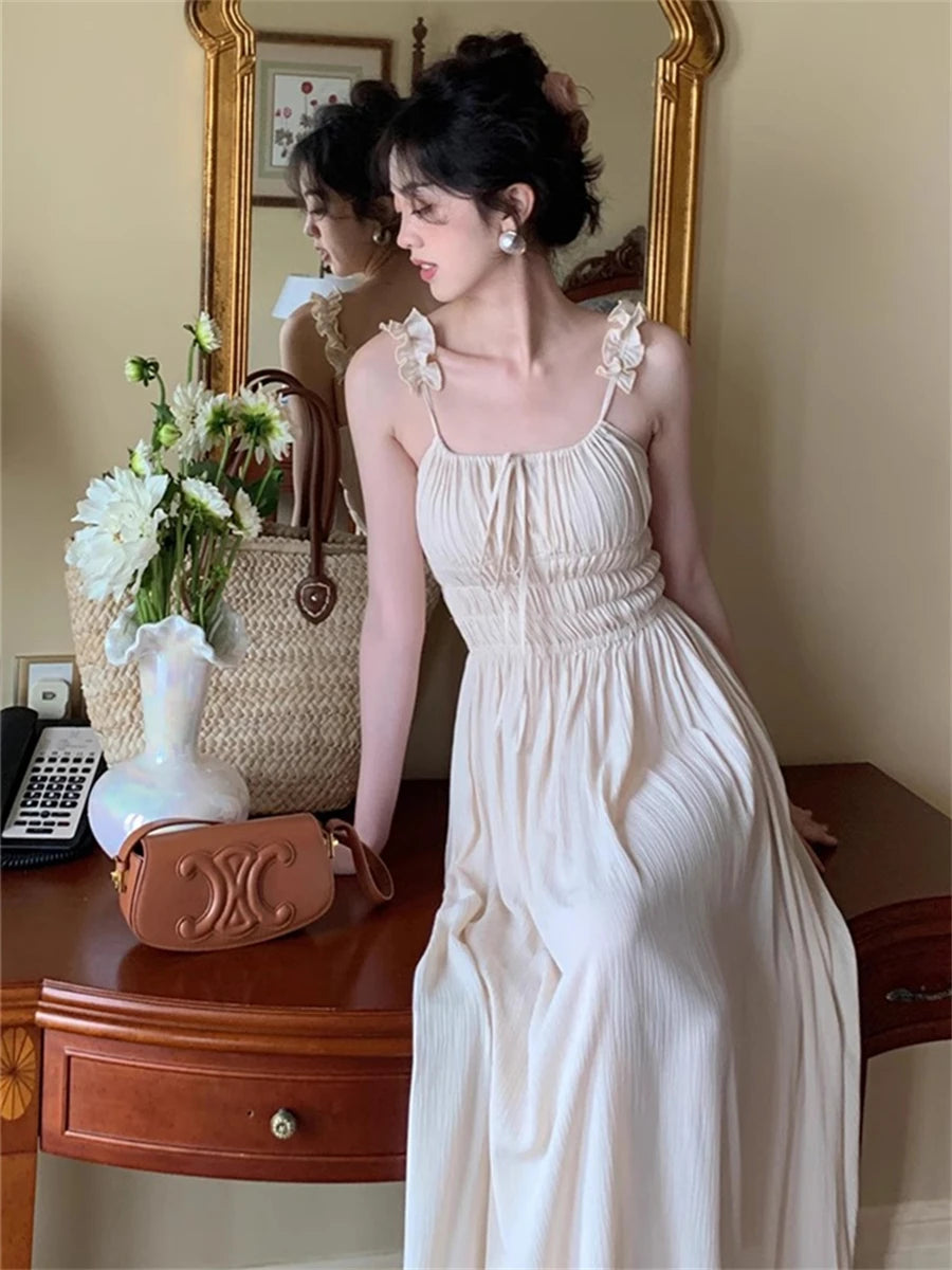 LIZAKOSHT  -  Spaghetti Strap Dress Women New Summer Elegant Holiday Backless Evening Party Vestidos Dresses Female Slim Korean Clothes