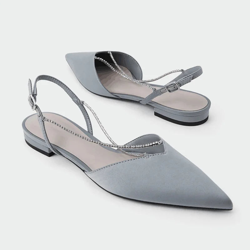 LIZAKOSHT  -  designer cross band flat sandals women pointed toe high quality leather mules shoes summer gladiator sandalias mujer