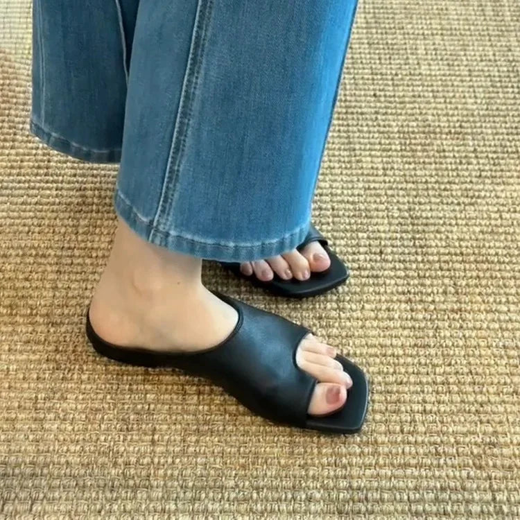 LIZAKOSHT  -  New Designer Summer Leisure Women Slippers Clip Toe Flats Size Soft Indoor Daily Shoes Female