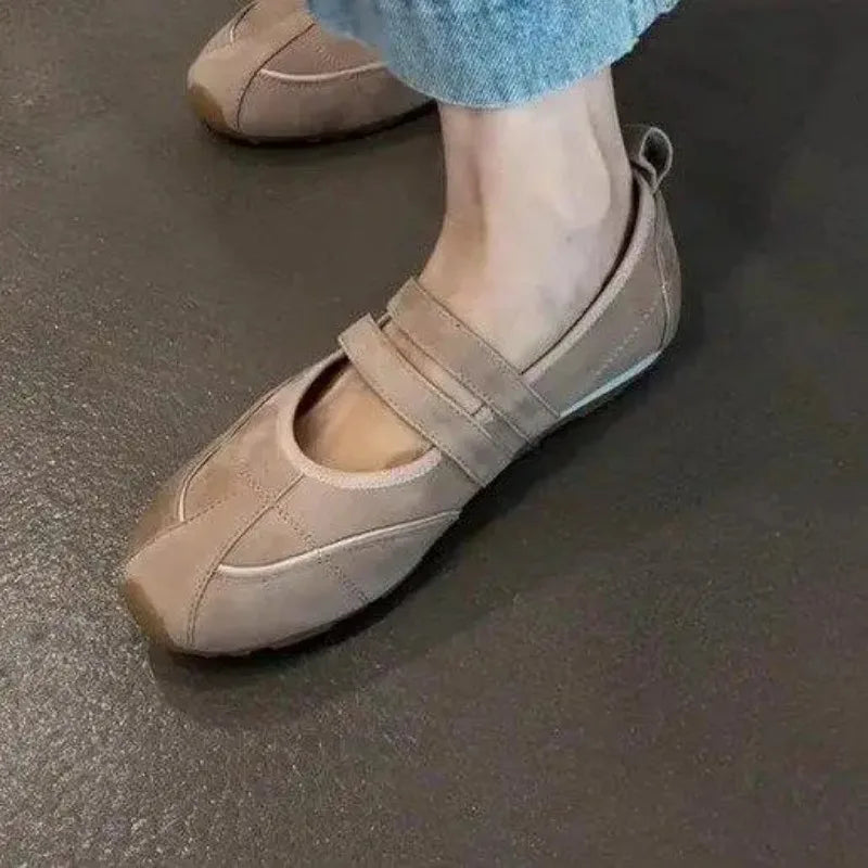 LIZAKOSHT  -  Soft Bot Ballet Flats Leather Version Mary Janes Slip-On Shoes Casual Wear Comfortable Leather Shoes for Women