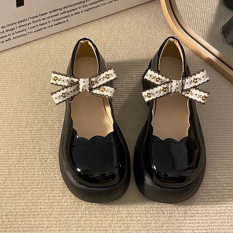 LIZAKOSHT  -  Cute Lolita Shoes Fashion Versatile Slip on Mary Jane Shoes Thick Bottom Solid Color Elegant Mid Heel Shoe for Women