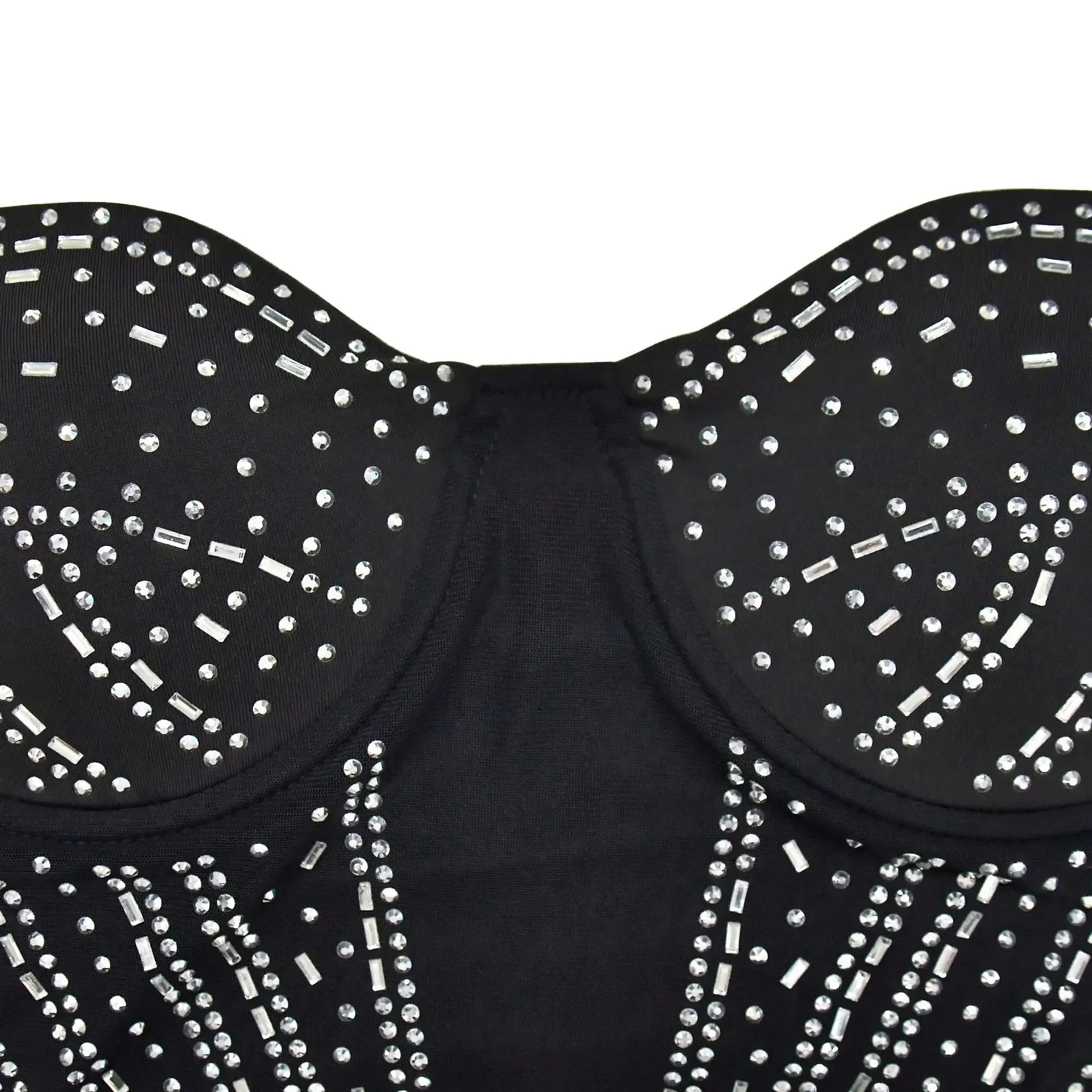 LIZAKOSHT  -  Lady Sexy Wrapped Chest Backless High Waist Hip Skirt Fashion Pure Color Mesh Rhinestone Slim Strap Dress