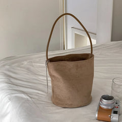 LIZAKOSHT  -  Vintage Tassel ladies bucket shoulder bags small Matte PU Leather lady handbag winter new Faux suede female totes bolsos