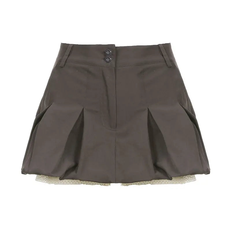 LIZAKOSHT  -  Skirt Workwear Style Solid Color Pleated Cover-Up Slimming Bud Skirt Personalized Street Style Versatile Tutu Skirt