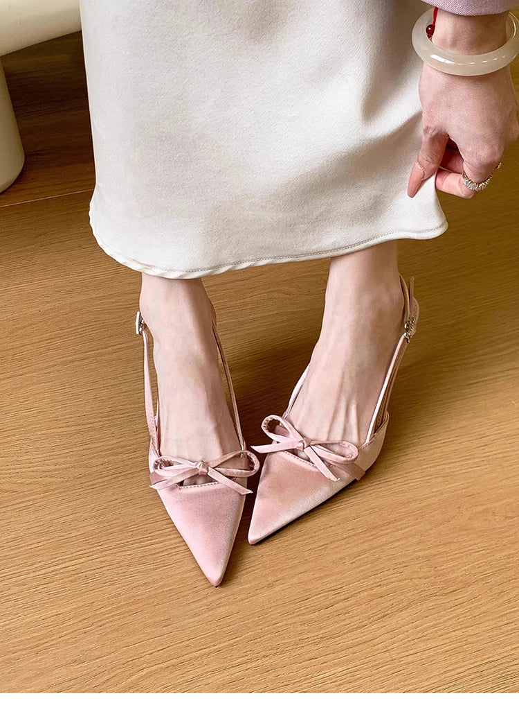 LIZAKOSHT  -  Summer High Heel Women Sandals Fashion Pointed Toe Singbacks Shoes Ladies Elegant Party Dress Sandalias