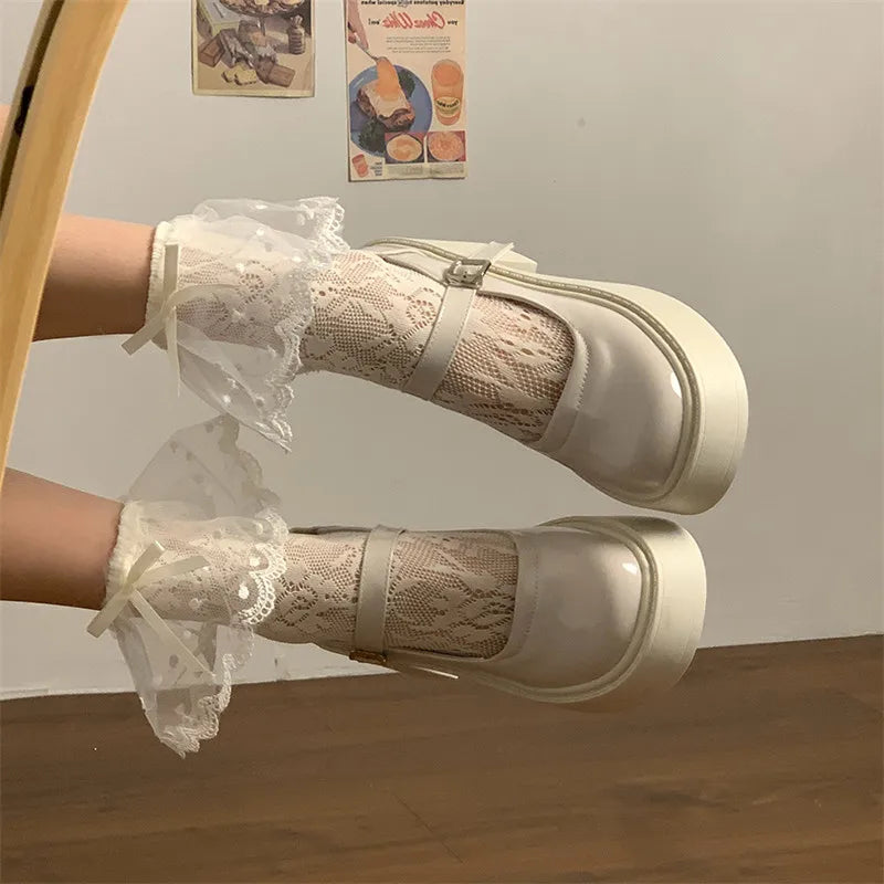 LIZAKOSHT  -  Summer Shoes Ladies Oxfords Women's Clogs Platform Retro Leather Creepers New On Heels High Mary Janes Retro Woman Shoes Cl