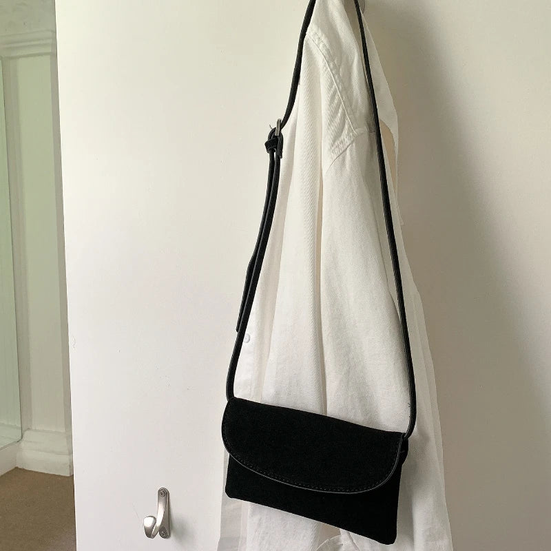 LIZAKOSHT  -  Faux Suede Waist Pack Mini Crossbody Bag Magnetic Closure Small Shoulder Bag for Women Fashion Mobile Phone Purse