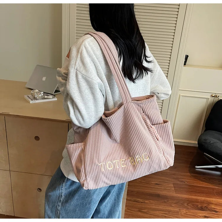 LIZAKOSHT  -  Versatile Large Capacity Top Handle Bag Stylish Plush Tote Bag High End Fashionable Shoulder Bag