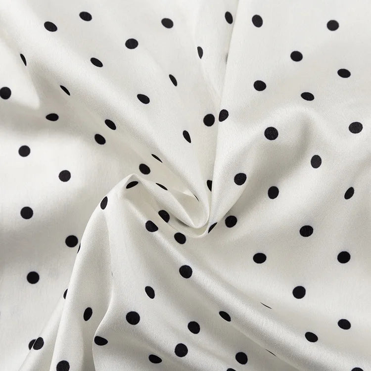 LIZAKOSHT  -  Elegant Bow V-Neck Floral Polka Dot Maxi Dress For Women Long Sleeves Loose Contrast Party Dress Evening Women Maxi Dress