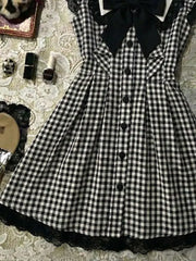 LIZAKOSHT  -  Japanese Dresses Y2k 90s Harajuku Slim Plaid Vintage Goth Women's Dress Kawaii Mini Skirt Sleeveless Summer Fashion Elegant Emo