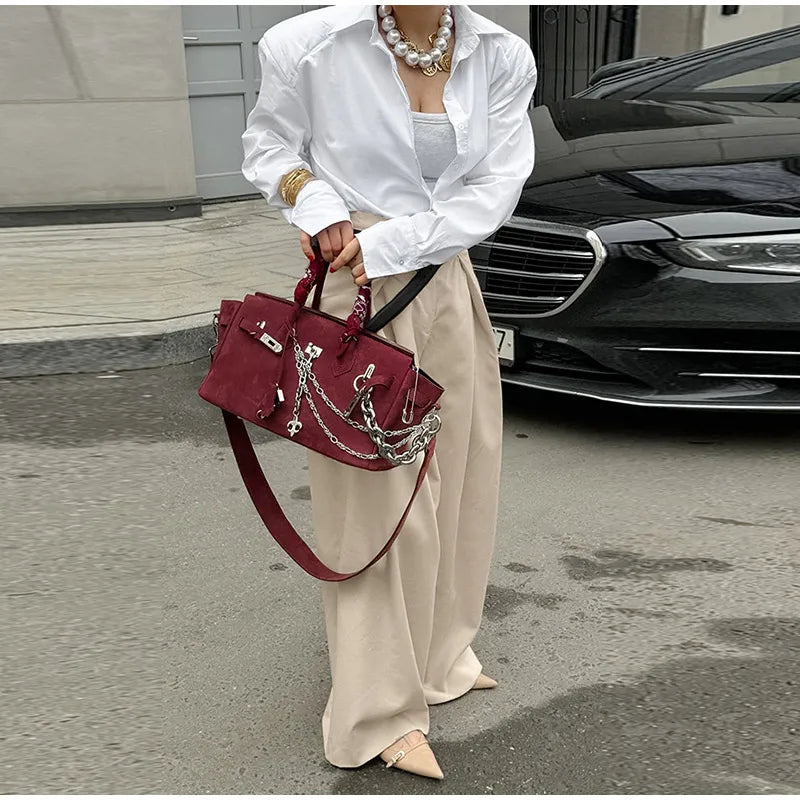 LIZAKOSHT  -  Casual Khaki Pleated Wide Legs Pants Women Chic High Waist Baggy Trousers Female 2025 Spring Summer New Fashion Office Pant