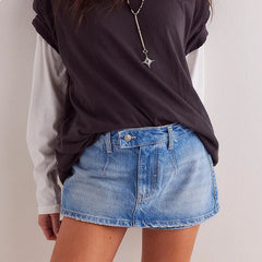LIZAKOSHT  -  Denim Shorts Skirt for Women Summer Fashion Casual Pocket Shorts Denim Skirts