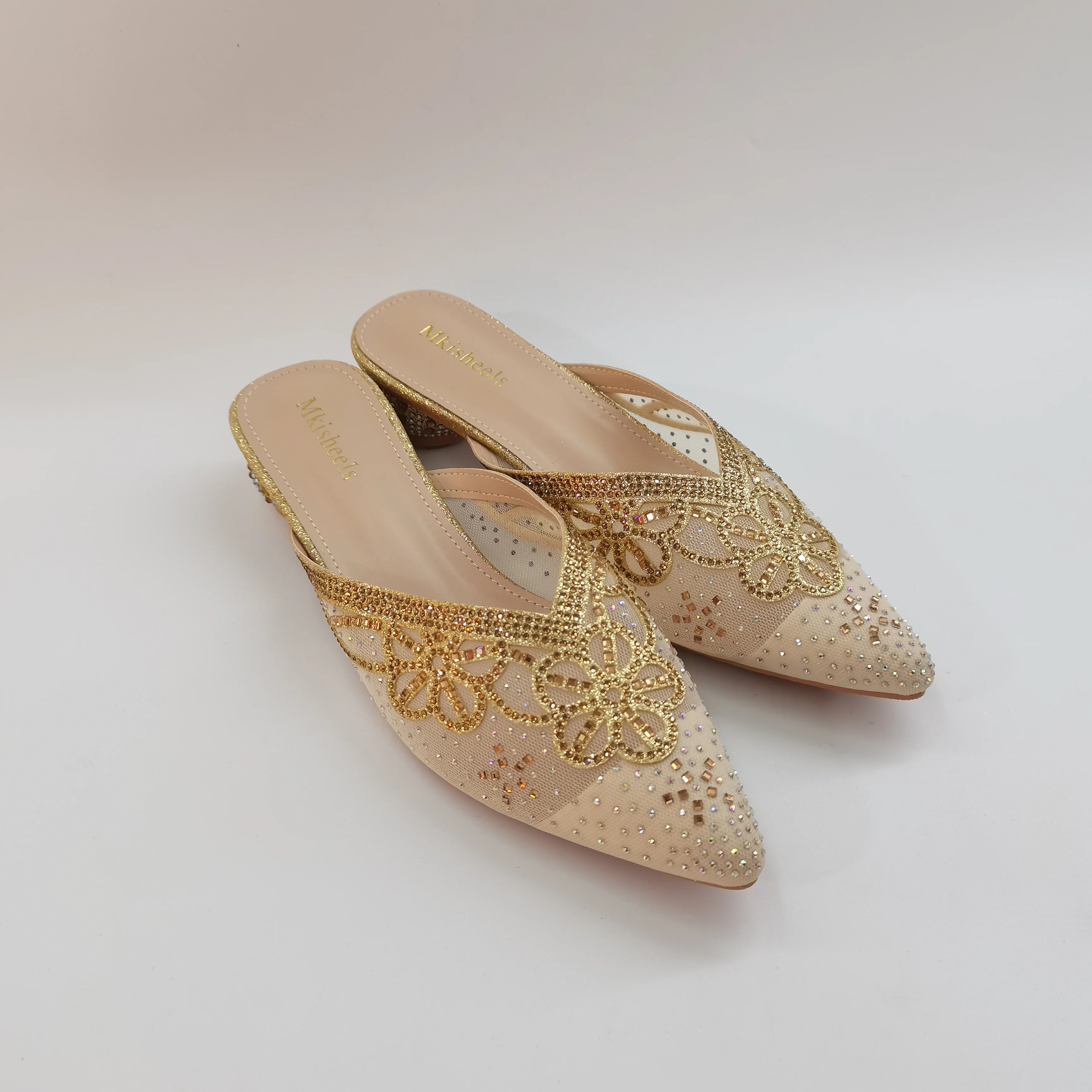 LIZAKOSHT  -  Italian Ladies Soft Sandals Pretty Blue Embroidered Mesh Mules for All Occasions Women's Comfortable Shoes Hot Selling Style