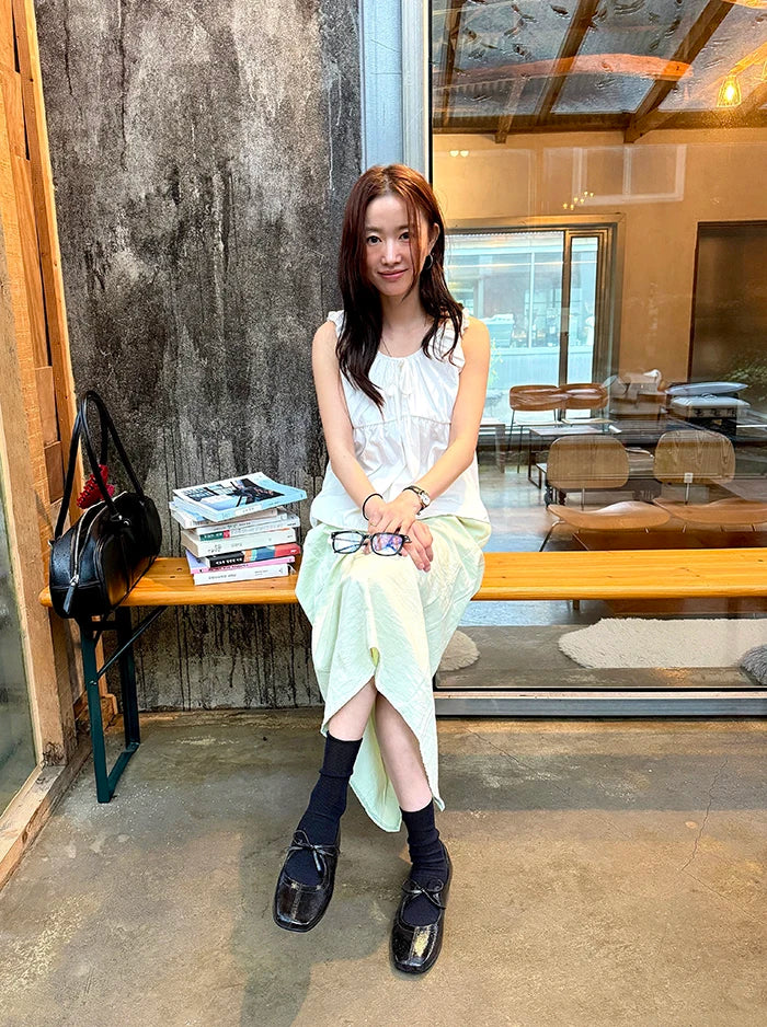 LIZAKOSHT  -  Knot Tied Waist irt Vest Pleated Cotton 00% Women's Summer Faion Casual Breathable ort Sve Top