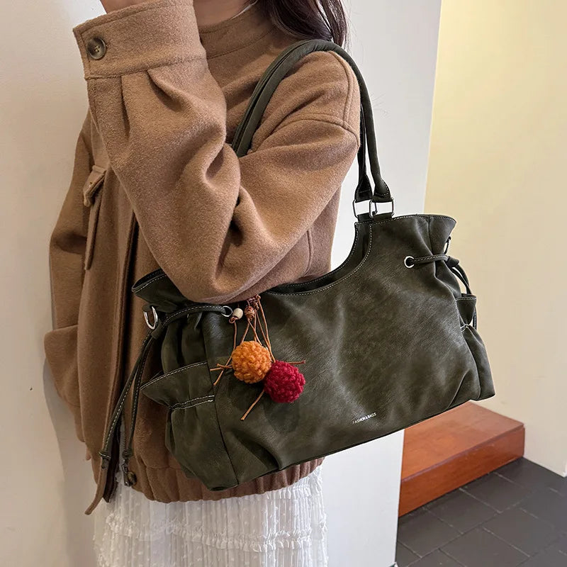 LIZAKOSHT  -  Simple Fashion Suede Crossbody Bag Women Large Capacity Shoulder Bag for Work Comfortable and Versatile Texture Commuting Bag