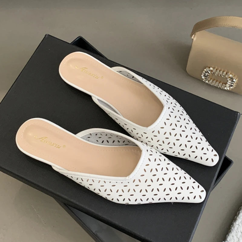 LIZAKOSHT  -  Summer New Flat Slippers for Women Hollow Comfort Soft Sole Slide Girl Non Slip Leisure Fashion Sandals Female Pantuflas Mujer