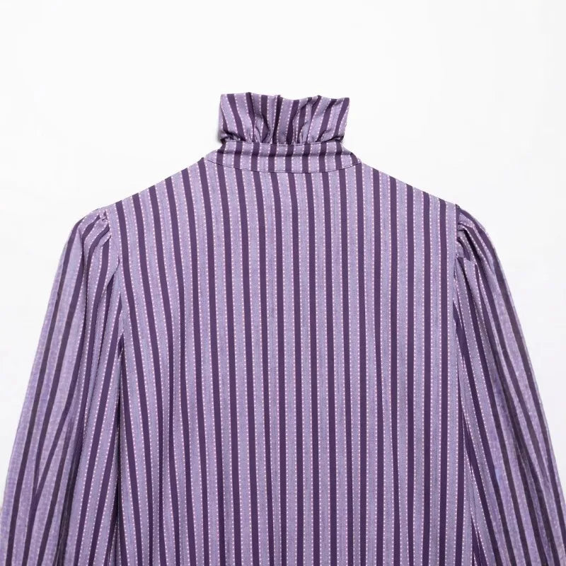 LIZAKOSHT  -  Women Vintage Ruffles Shirt Blouse Spring New Women Fashion Simple Casual Long Sleeve Shirt with Wood Ear Blouse Female Tops