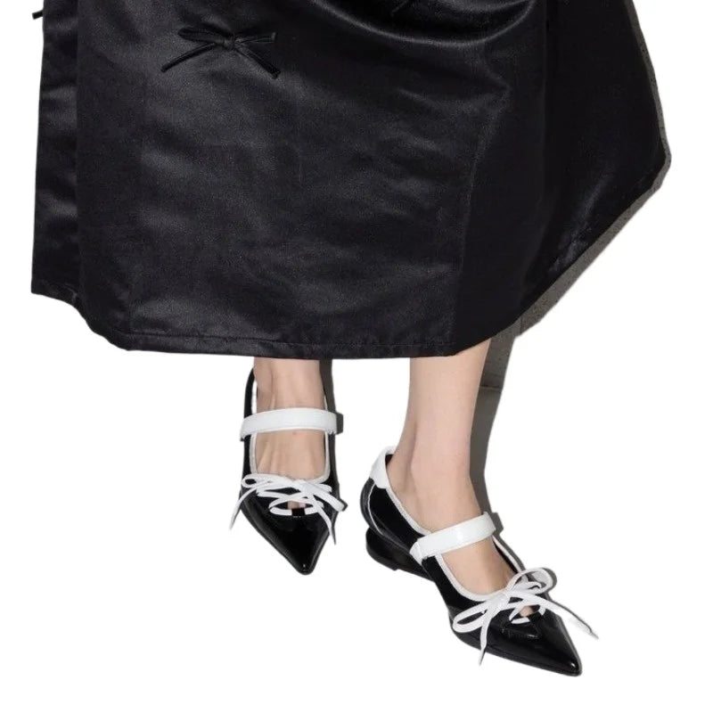 LIZAKOSHT  -  Hot Seller Pointed Toe Mary  Shoes Women Autumn new Sexy Mid Heels Sandals Large Size 34-43 Chunky Lace Up Shallow Shoes