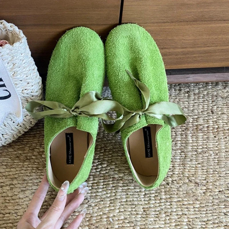 LIZAKOSHT  -  Suede Fashion Flat Shoes Women Shallow Round Toe Casual Shoes Female Retro Designer Footwear Women Zapatos De Mujer