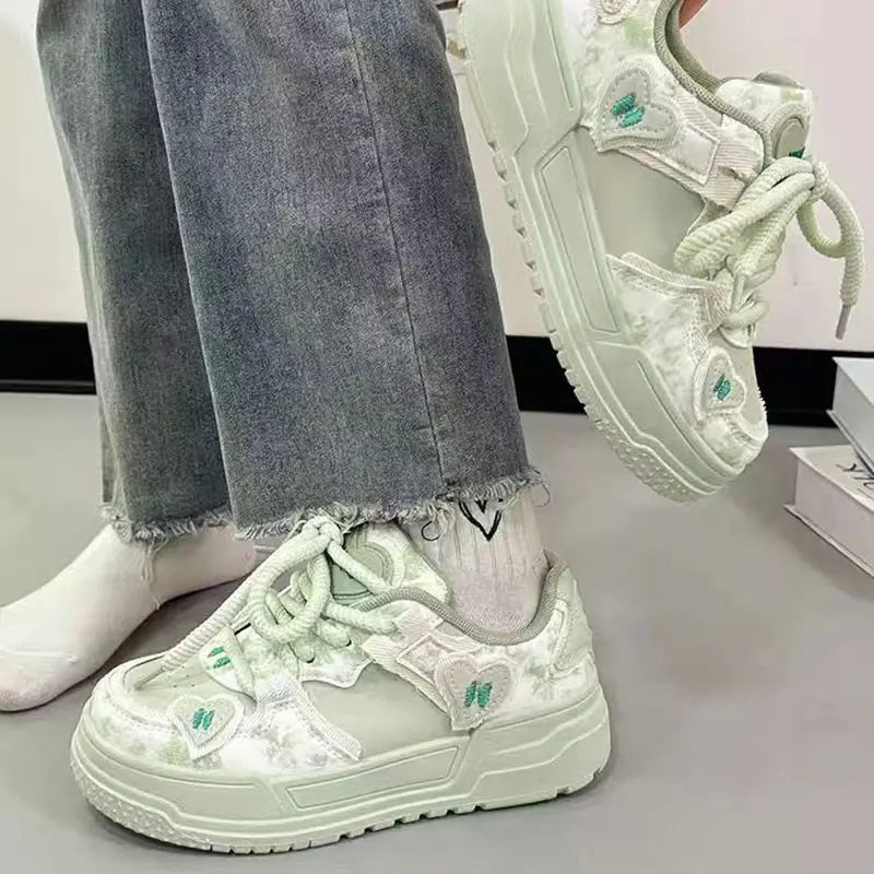 LIZAKOSHT  -  Sweet Platform Sneakers for Women Fashion Comfortable Ventilated Niche Sports Shoes Versatile Casual Autumn Sneakers