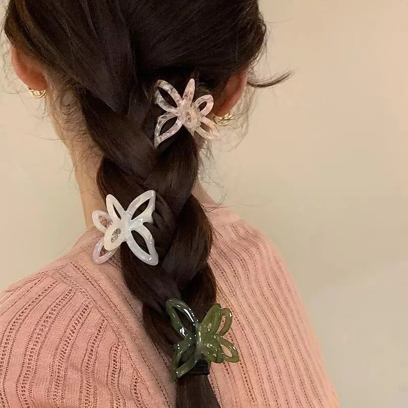 LIZAKOSHT  -  1PC High Color Value Romantic Spring Color Acetate Butterfly Grab Clip Temperament Aesthetic Hollow Bow Hair Clip Back of Head H