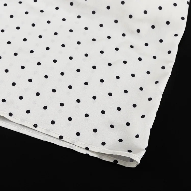 LIZAKOSHT  -  Elegant Bow V-Neck Floral Polka Dot Maxi Dress For Women Long Sleeves Loose Contrast Party Dress Evening Women Maxi Dress