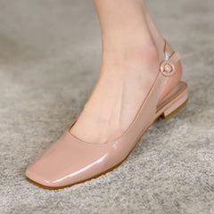 LIZAKOSHT  -  Elegant Flat Loafers Shoes Woman Soft Square toe Large Size Slingbacks Sandals Yellow Pink Dance Walking Office Shoes Comfort