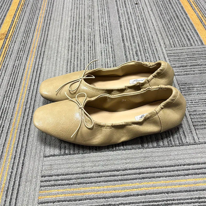 LIZAKOSHT  -  Female Slip On Ballet Butterfly-Knot Ladies Flats Shoes New In Casual Shallow Fashion Soft Dress Women Flat With Shoes