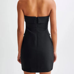 LIZAKOSHT  -  Summer Tube Top Short Skirt Backless Slim Temperament Elegant Women's Dress