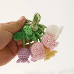 Lily Orchid Pendant Finished Crochet Flower Knitted Flower Diy Flower String Keychain Car Interior Pendant Crochet Accessories