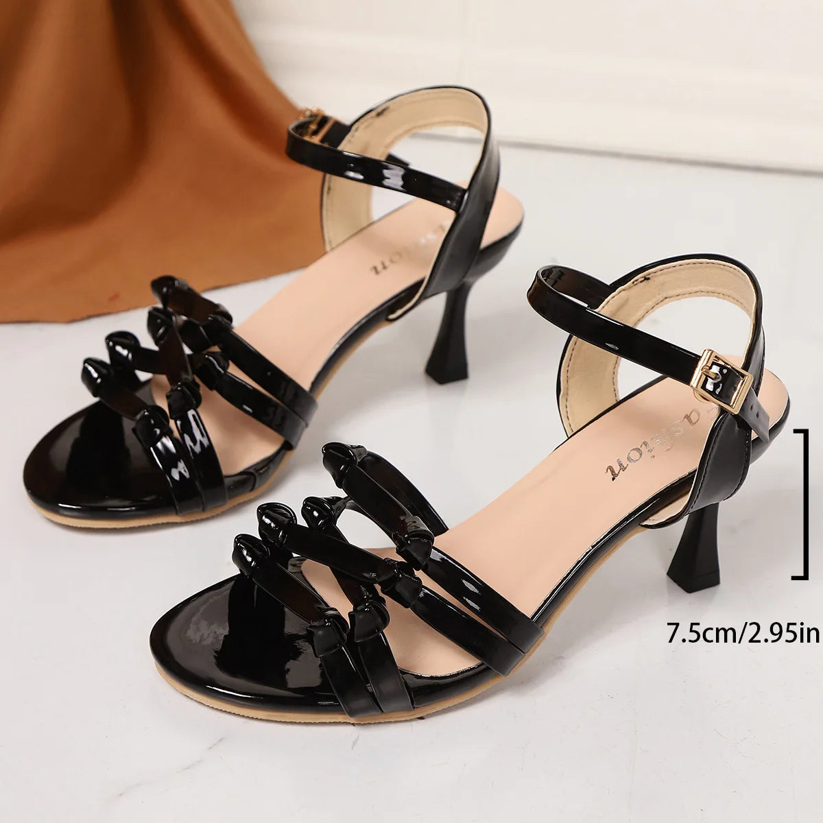 LIZAKOSHT  -  New Women Sandals Ankle Strap Gladiator Sandals Women High Heels Cross Straps Gold Summer Shoes Woman Sandalias De Mujer